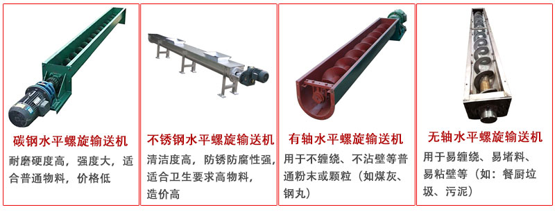 水平螺旋輸送機(jī)類(lèi)型